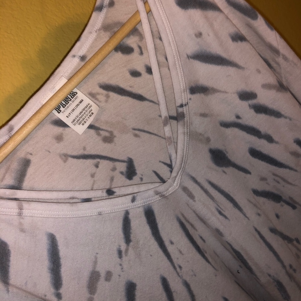 PINK white long sleeve with shoulders cut out